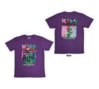 KISS Unisex T-Shirt End Of The Road Colour Pop (Back Print) Purple (L)