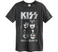 Kiss Unisex T-Shirt I Was Made For Loving You Vintage Charcoal (S)