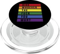 Kiss Whoever the f you want LGBT Rainbow Pride Flag PopSockets PopGrip for MagSafe