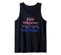 Kiss Whoever The Fuck You Want Bisexual LGBTQ Bi Pride Flag Tank Top