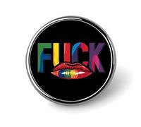 Kiss Whoever The Fuck You Want Round Lapel Pin Button Brooch Tie Badge Elegant Hat Clothing Jewelry Accessories