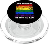 kiss whoever you want LGBTQI rainbow flag PopSockets PopGrip for MagSafe