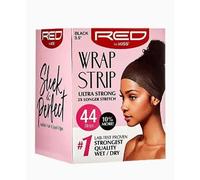 Red by Kiss Hair Wrapping Strip, Ultra Strong 2X Longer Stretch, 40 Strips, Suitable for Wet/Dry Hair, White, Styling Paper for Sleek Hairstyles (3.5", Black, 1 PACK)
