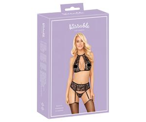 Kissable - Halter Neck Lace Bra Set (Black) - L/XL