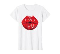 Kissable Red Lips T-Shirt, Women, White, Medium