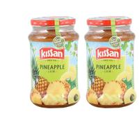Kissan Pineapple Jam - 500ml | Sweet & Tangy Spread for Breads, Snacks & Desserts Or Chapatti | Made with Real Pineapple | Delicious & Versatile Fruit Jam (Pack of 2)