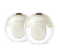 KISSBOBO K5 Electric Breast Pump, Wearable Electrical Pump, Hands Free 19 Levels 4 Modes, Leak-Proof Design, 280mmHg Strong Suction, Low Noise Breasts Pumps (Beige 2 pcs)