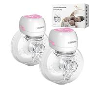 KISSBOBO Revolutionary Electric Breast Pump 193G, KISSBOBO Hands-free Breast Pump with 3 Modes, 9 Levels, with 21 mm/24 mm Flanges (Pink 2 Pieces)