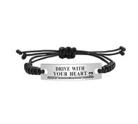Kisseason Drive With Your Heart Bracelet New Driver Gifts Men Women Motorcycle Car Bus Truck Vehicle Taxi Cab Train Automobile Van Driver Gifts Bracelet Driving Jewelry
