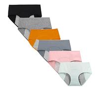 Kissecret Cotton Menstruation Panties for Teens Girls 6 Pack Breathable Leak Proof Protective Underwear, Style2, M