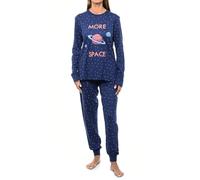 Kisses&Love KLP1 women's long-sleeved winter pajamas Blue