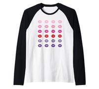 Kisses Painted Lips Raglan Baseball Tee