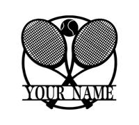 Kissesuu Custom Tennis Metal Wall Art, 10 inches x 10 inches, Modern Sports Style, Wall Mount, Tennis Decorative Sign