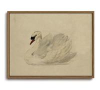 KISSFOX Vintage Framed Wall Art Country Farmhouse White Swan Canvas Art Prints Rustic Antique Pictures Wall Decor Cottagecore Aesthetic Paintings Artwork For Kitchen Bathroom Bedroom Living Room