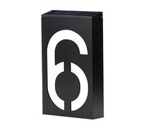 KISSHAKE Solar House Numbers, 7.3" Smart Control Lighted Address Signs, Black, Modern Minimalist Style, Weatherproof, Outdoor, Permanent, Address