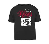 Kissing Booth Sign [Style one] (Romantic Quotes for Couples, Anniversary) Short Sleeve Cotton Toddler t Shirt, 2-3 Years, Black