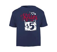 Kissing Booth Sign [Style one] (Romantic Quotes for Couples, Anniversary) Short Sleeve Cotton Toddler t Shirt, 1-2 Years, Navy
