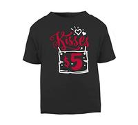 Kissing Booth Sign [Style Two] (Romantic Quotes for Couples, Anniversary) Short Sleeve Cotton Toddler t Shirt, 2-3 Years, Black
