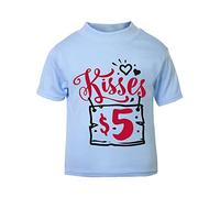 Kissing Booth Sign [Style Two] (Romantic Quotes for Couples, Anniversary) Short Sleeve Cotton Toddler t Shirt, 2-3 Years, Pastel Blue