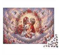 Kissing Children 1000 Piece Puzzle Cloud-top Rose Arch for Relaxation First-Time Jigsaw Users Memory Improvement Small Gift Idea 38x26cm/1000pcs