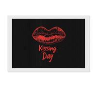 Kissing Day Diamond DIY Painting Kits Horizontal Round Full Drill Digital Art Craft for Home Office Wall Decor 8"x12"