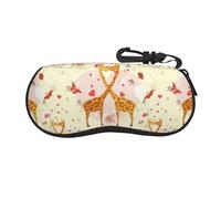 Kissing Giraffe Heart Butterfly Print Ultra-Light Portable Soft Shell Glasses Case Eyeglass Bag Fashion Sunglasses Case