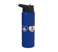 Kissing Mouth Lips Graffiti Heart Stencil Art Stainless Steel Insulated Water Bottle
