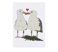 'Kissing Seagulls ' Temporary Tattoo - Water Resistant, Skin-Safe, Non-Toxic Transfer (TO00077091)