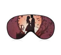 Kissing Silhouette Eye Mask, Side Sleeping Mask Light Blindfold Sleeping Mask Nose Pad and Elastic Band for Children Women and Men