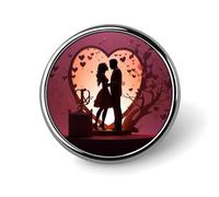 Kissing Silhouette Novelty Pin Badge Lapel Pin Brooch Badge Tie Jewelry Decor for Hats Jackets Shirts