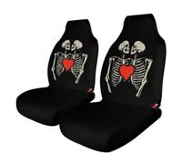 Kissing Skull Car Seat Accessories Universal Auto Front Seats Cover Stylish Automotive Interior