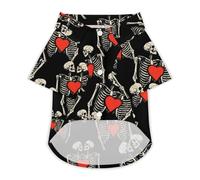 Kissing Skull Dog Shirts Summer Pet Clothes Comfort T-Shirts Short Sleeveless Top for Cats Dogs XL