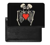Kissing Skull Passport Covers with Card Slots Slim Vaccine Card Organizer Holder PU Leather Travel Wallet