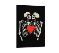Kissing Skull Wall Art Posters & Prints Stylish Wall Hanging Decor for Bedroom Living Room