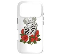 Kissing Skulls Skeletons Red Roses Flowers Death Goth Case for iPhone 17 Pro