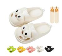 Kissing Slippers, 3D Big Eye Dog Tongue Kiss Cartoon Slipper, Non-Slip Thick Sole Kissing Slippers Tongue for Couples, Indoor Shoes with Tongues Out Design (White,6-6.5)
