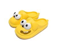 Kissing Slippers for Couples - Funny 3D Big Eye Dog Tongue Kiss Slides, Cute Cartoon Soulmate House Shoes, Indoor Slippers for Women Men Non-Slip (Yellow,8.5-9)