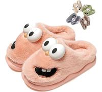 Kissing Slippers - Slides, Plush Thick Sole Comfy House Cotton Shoes for Couples (Pink,5.5-6.5 Women/4-4.5 Men)