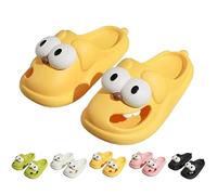 Kissing Slippers, Soulmate Slides, 3D Big Eye Dog for Couples- Cute Cartoon House Shoes, Non-Slip Thick Sole, for Indoor (Yellow,5-6)