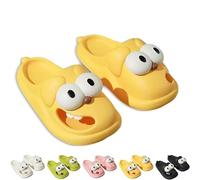 Kissing Slippers, Tongue Kiss Slides, Women Cute Cartoon Soft Thick Sole 3d Big Eye Dog Sandals, Non-slip Thick Sole (Yellow,8-8.5)