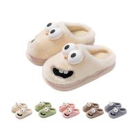 Kissing Slippers Tongue,Tongue Kiss Slippers Couples,3D Cute Funny Cartoon Big-Eyed Dog Cotton Slipper for Couples (Beige,40-41)