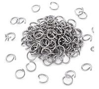 Kissitty 1000Pcs 9mm Stainless Steel Open Jump Rings 1.2mm Thickness Round Ring Connectors Chainmail Making Jewelry Findings