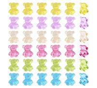 Kissitty 100Pcs Clear Acrylic Bear Beads Cute Bears Loose Beads Bulk Transparent Gummy Bear Spacer Bead Counting Bears for Bracelet Adults Necklace Earring Crafts Bag Key Chain DIY Jewelry Making