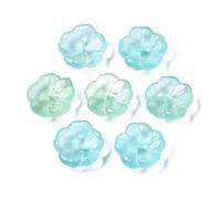 KISSITTY 100pcs Flower Glass Beads Green Crystal Aesthetic Flowers Drilled Bead Caps Charm Spacers for DIY Necklaces Earrings Bracelets Jewelry Craft Making for Women