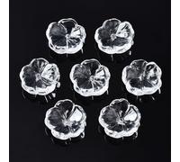 KISSITTY 100pcs Flower Glass Beads Transparent Crystal Aesthetic Flowers Drilled Bead Caps Charm Spacers for DIY Necklaces Earrings Bracelets Jewelry Craft Making for Women