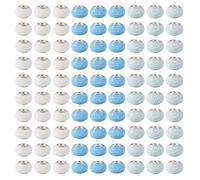 KISSITTY 100pcs Large Hole Beads for Bracelets 14mm Rondelle Shape Assorted European Spacers Mixed Color Blue Aesthetic Craft Beads for DIY Pen Key Chain Necklaces Jewelry Making