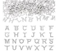 KISSITTY 104pcs Letter Connectors Charms Stainless Steel Capital Initial Alphabet A-Z Links Dangles Pendants with Double Holes for Jewelry Making Bracelet Necklace Earring Anklet Keychain DIY Crafts
