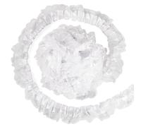 KISSITTY 12.5 Yards Ruffle Pleated Lace Edge Ribbon Trim Double-Layer Satin Polyester Fabric Gathered Ruffled Lace Edging Ribbon Trimmings for Sewing Clothes DIY Crafts Wedding 1.85 Inch Wide