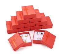 KISSITTY 12Pcs Blue Jewelry Gift Boxes 3.54 x 2.76 x1.18 Inch Cardboard Jewelry Boxes for Anniversaries Weddings Birthdays Display Bracelet Ring Earring Necklace Storage Women Christmas Gifts