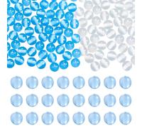 KISSITTY 200pcs Color Changing Resin Beads for Bracelets 8mm Round Blue Color Decorative Spacers Aesthetic Craft Bead Bulk for DIY Necklaces Earrings Jewelry Making Crafting Ornaments